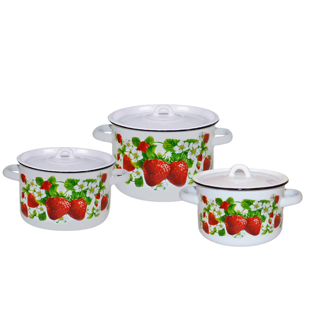 Набор эмаль 3пр.№33 цил. "Клубничная поляна" 1,5/2,9/4,5л СЭ