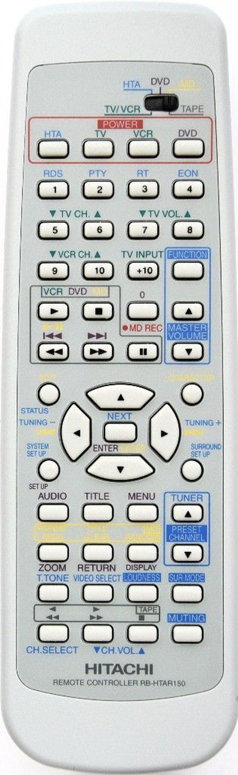 Пульт для HITACHI RB-HTAR150 org TV/VCR/DVD/MD/HTA