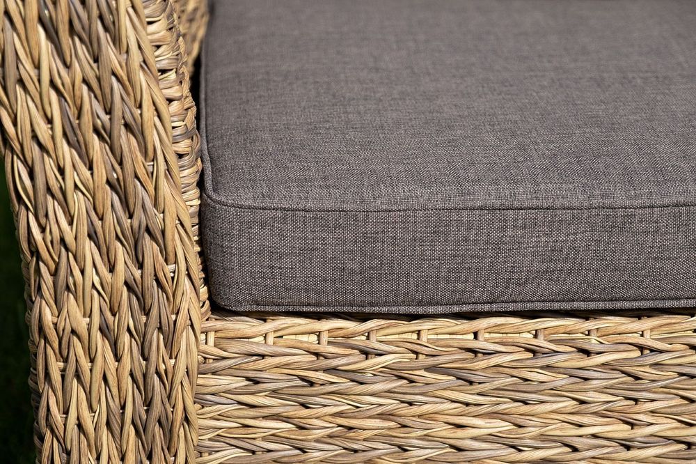 "Капучино" диван из искусственного ротанга (гиацинт) двухместный, цвет соломенный