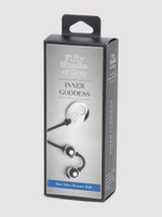 Серебристые шарики Inner Goddess Mini Silver Pleasure Balls 85g на черном силиконовом шнурке (Цвет: серебристый с черным)