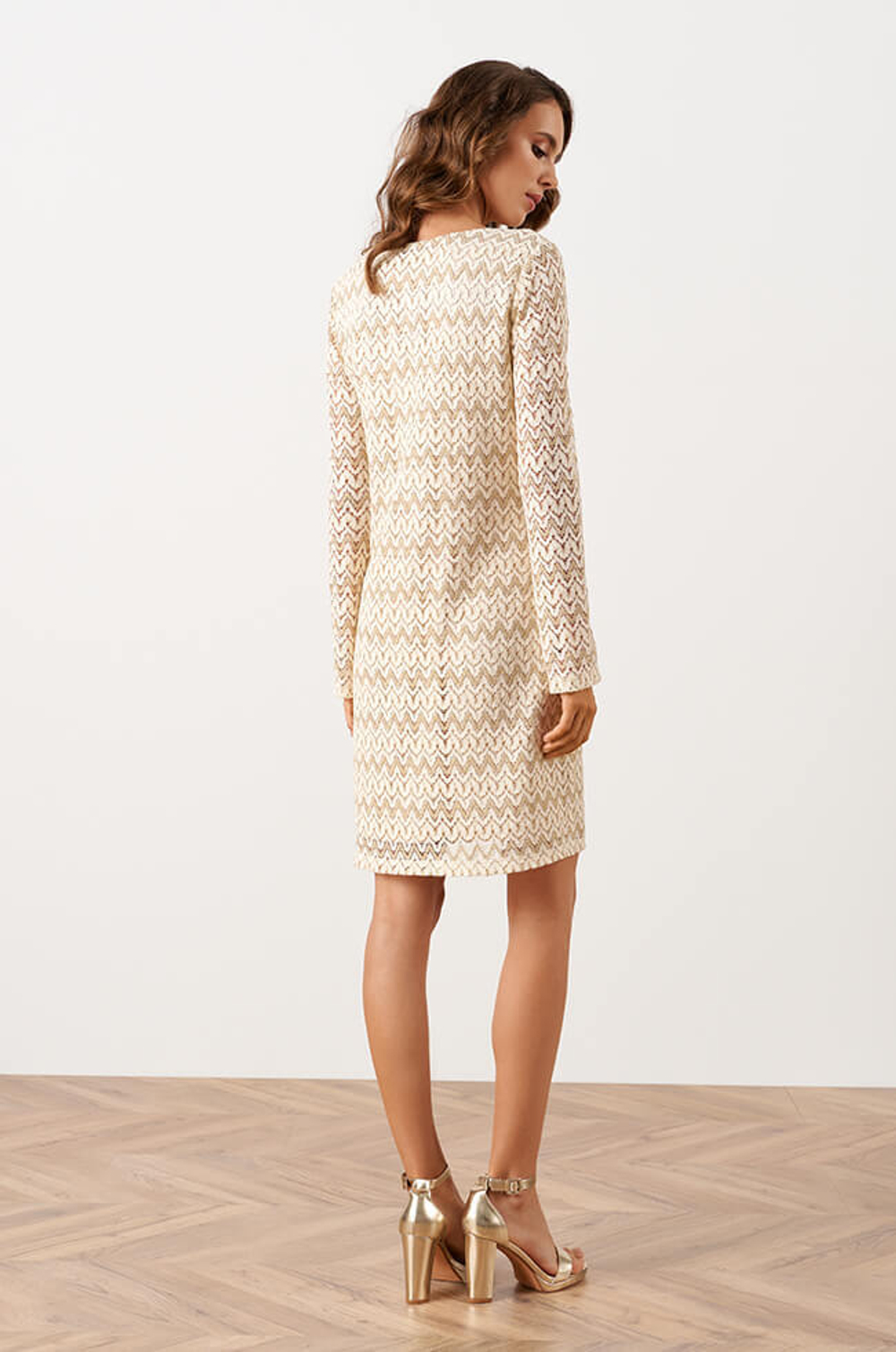 51564 Платье женское (сливочно-золотистый)