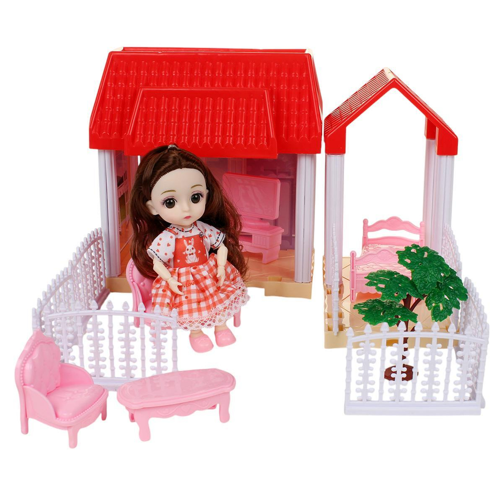 Дом для куклы с фигуркой и аксессуарами, коробка 666-9Q-1