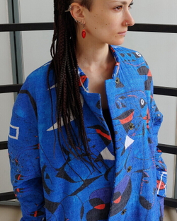 Пальто "Миро", по мотивам живописи художника сюрреалиста Жоана Миро