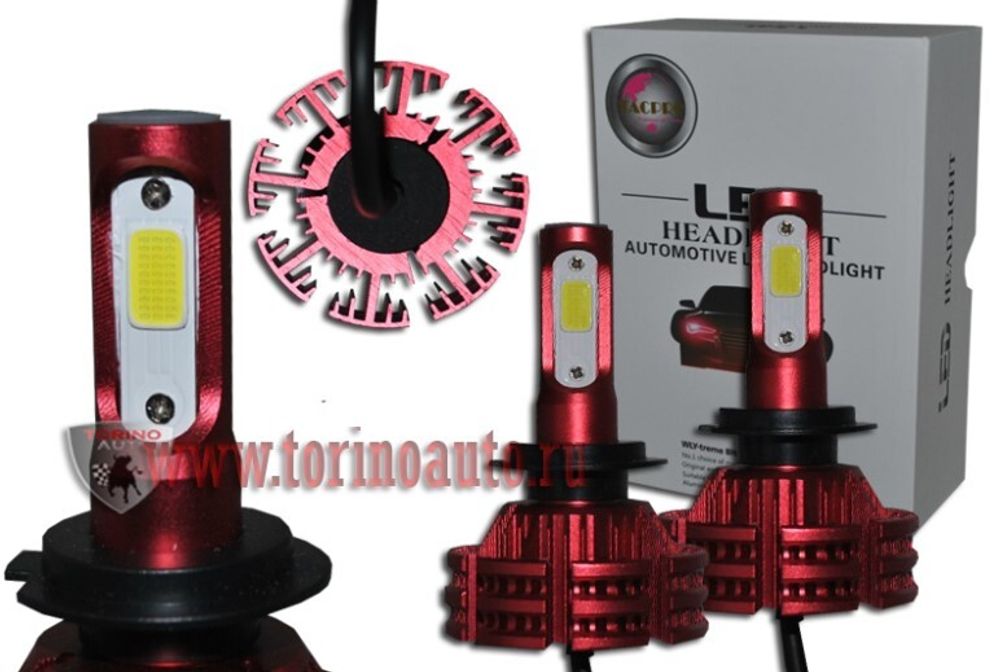 Лампа H7 12V CREE 60W/6000LM 2 шт (TACPRO)