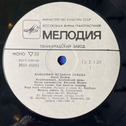 Винтажная виниловая пластинка LP Юрий Визбор Наполним Музыкой Сердца (СССР 1985) Песня Альпинистов