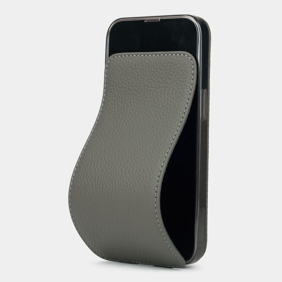 Чехол для iPhone 13 Pro из кожи теленка, серого цвета