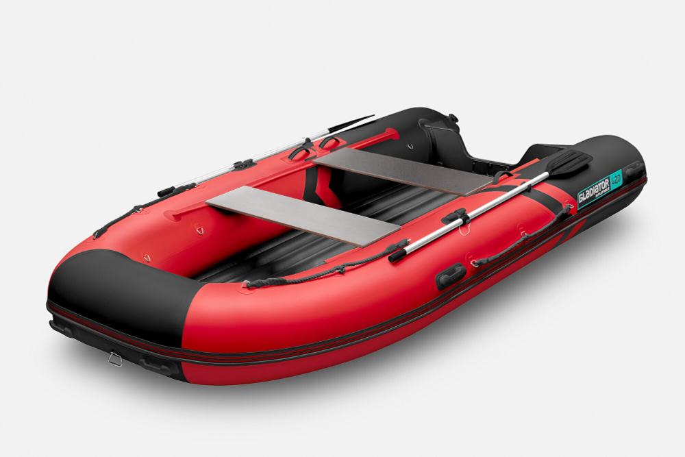 Надувная лодка GLADIATOR E420S красно-черный
