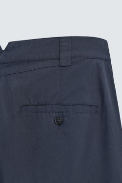 ZARA БРЮКИ RELAXED FIT СО СКЛАДКАМИ, СИНИЙ