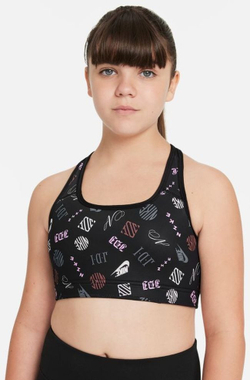 Топ для девочки теннисный Nike Dri-Fit Swoosh Rev Bra G - черный