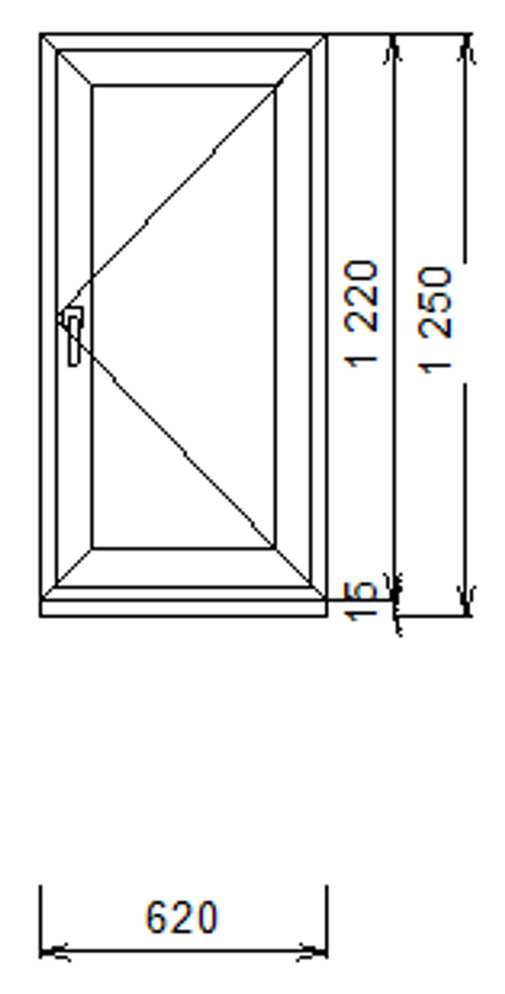Дверь из ПВХ 1220 х 620 Терма ЭКО