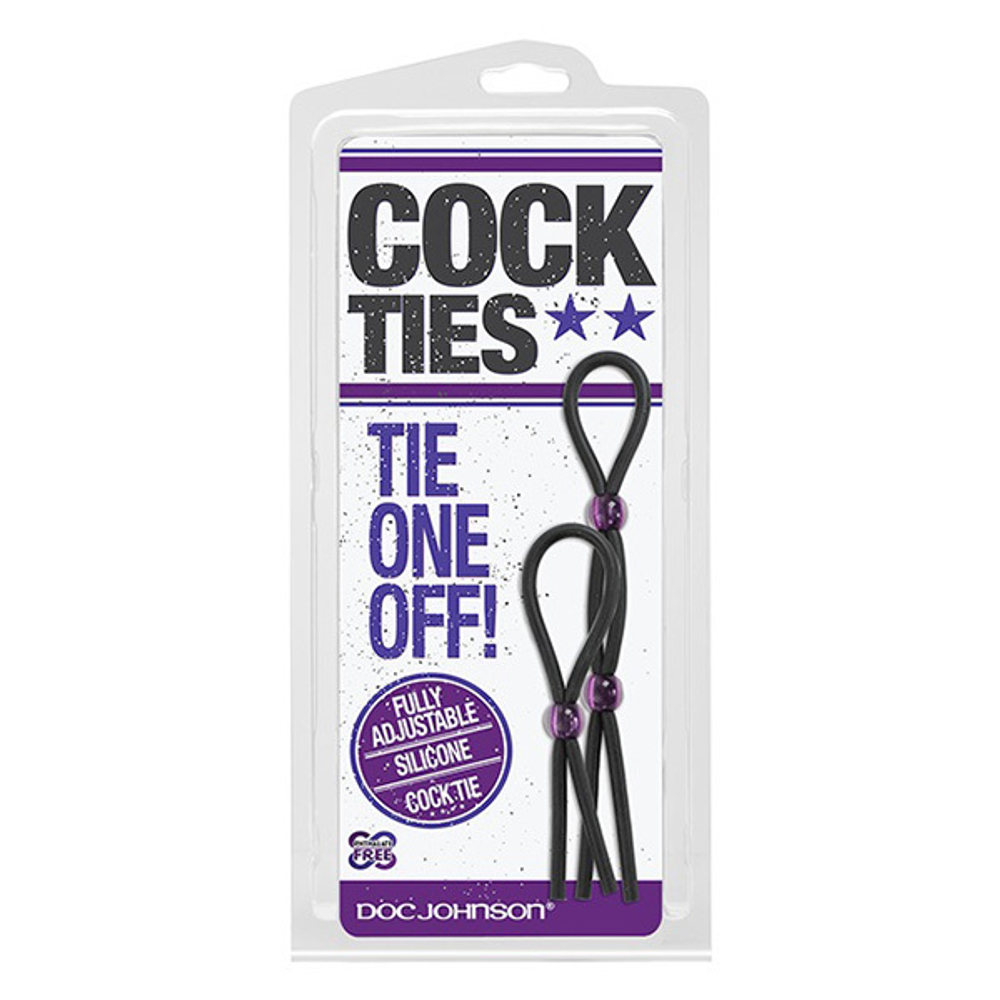 Эрекционные лассо Doc Johnson Silicone Cock Ties Black 2шт