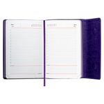 Ежедневник с магнитным клапаном недатированный, под кожу, А5, фиолетовый, BRAUBERG "Magnetic X", 113282