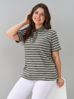 Блузка БЛк-143/хакибежевая-полоса-н
