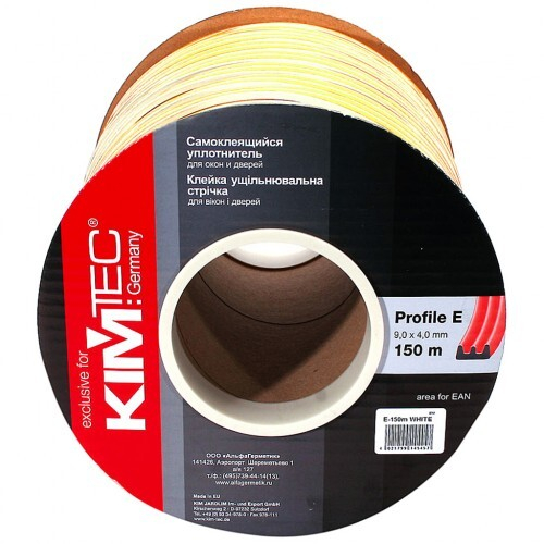 Уплотнитель E-150 белый 9*4мм KIM TEC 2х75м