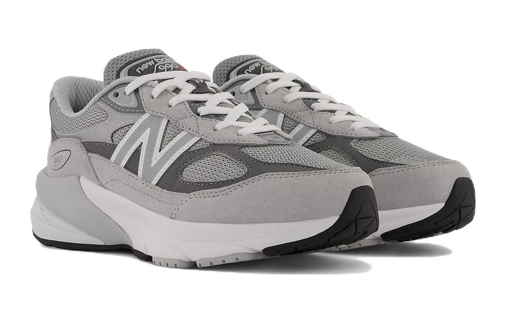 Big children's New Balance FuelCell 990v6 non-slip wear-resistant low-cut children's running shoes gray