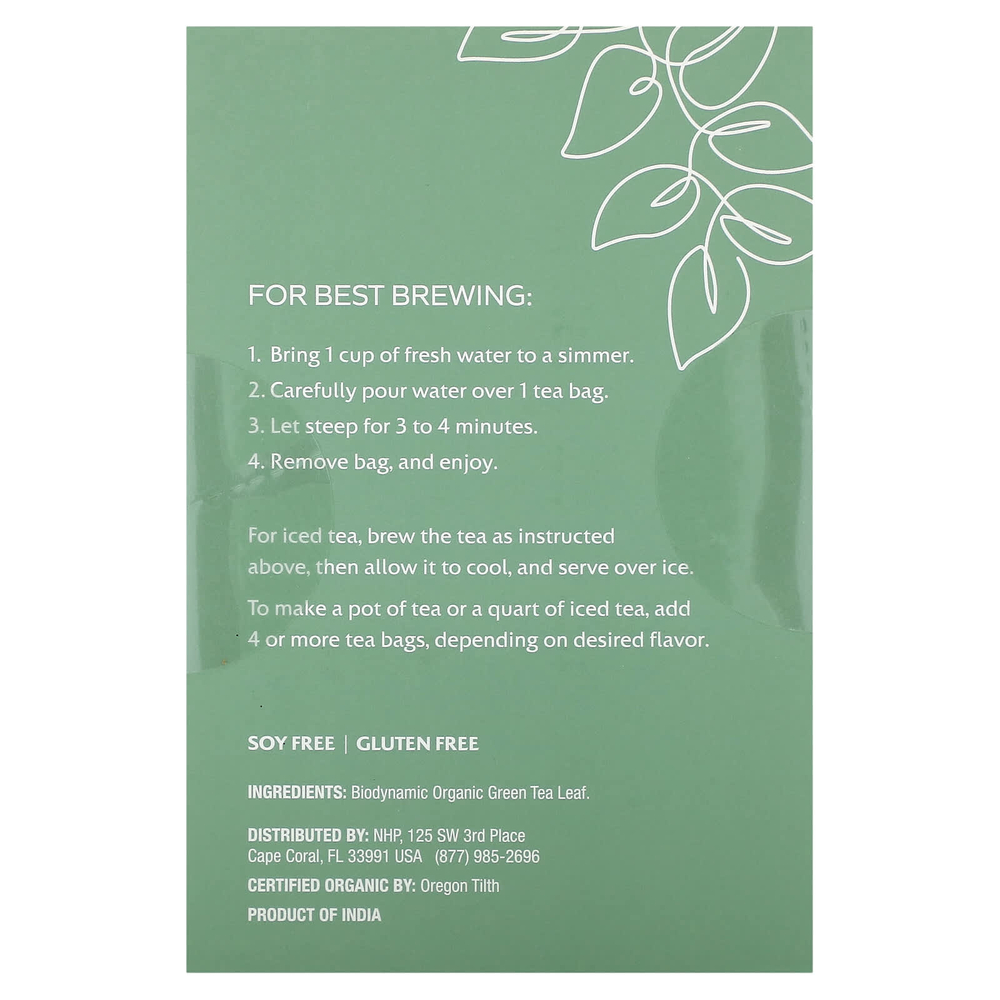 Dr. Mercola, Solspring®, Biodynamic®, органический зеленый чай, имперский зеленый, 18 чайных пакетиков, 36 г (1,27 унции)