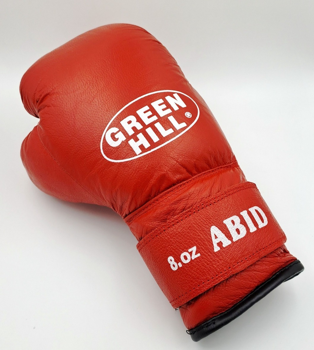 Бокс перчатки GREEN HILL Abid (BGА-2024) красный 8oz кожа                                                      .