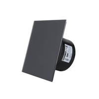 Энергосберегающий бесшумный вентилятор ММ-Р 06 UE стекло квадрат 100 м³/час 5,5 Вт с обратным клапаном черный матовый