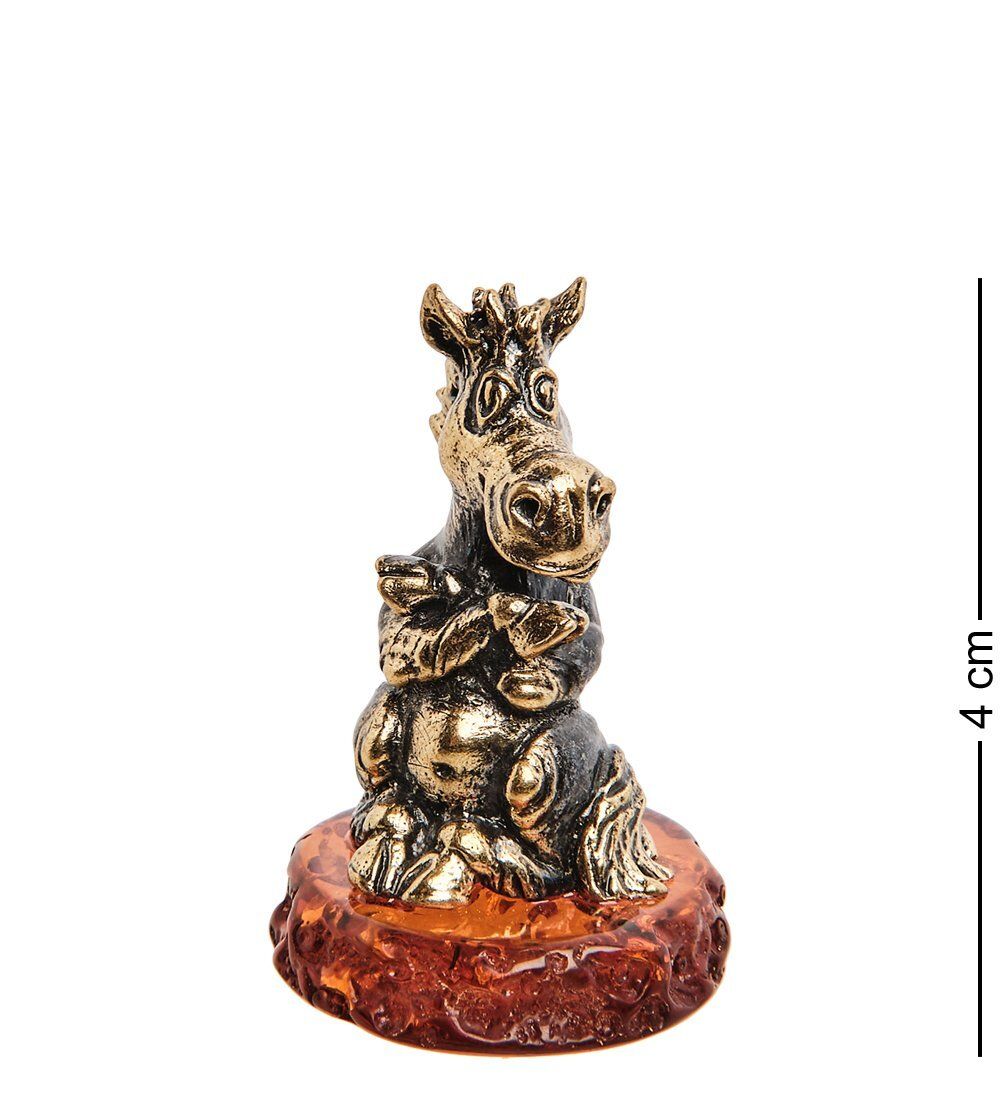 AM-3033 Фигурка «Лошадь Обижака» (латунь, янтарь)