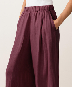 OYSHO Брюки с широкими штанинами из 100% льна, бордо