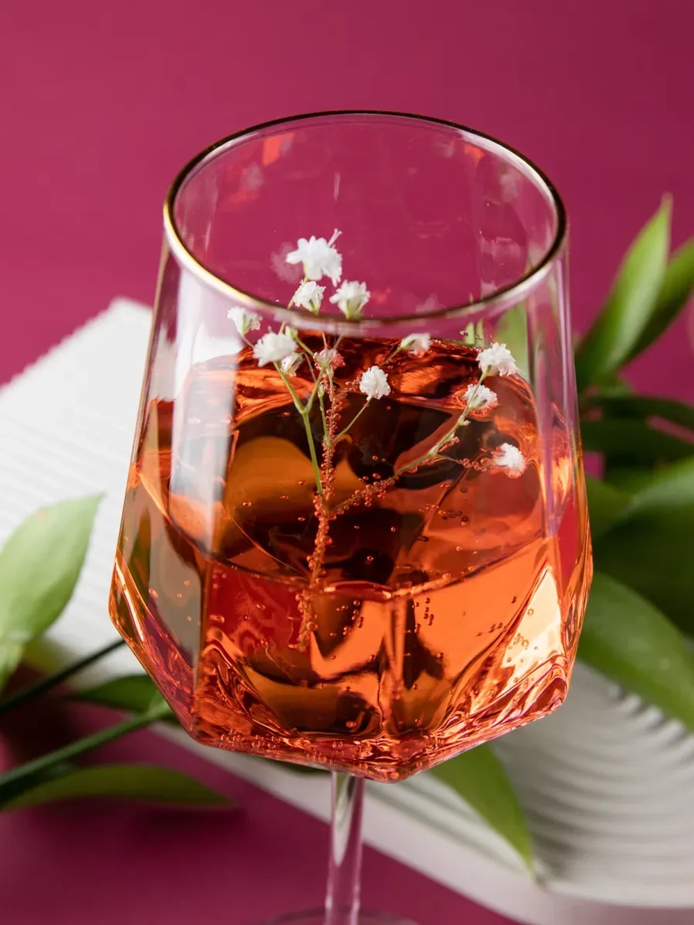 Бокалы для вина 2 шт с золотой каймой 430 мл