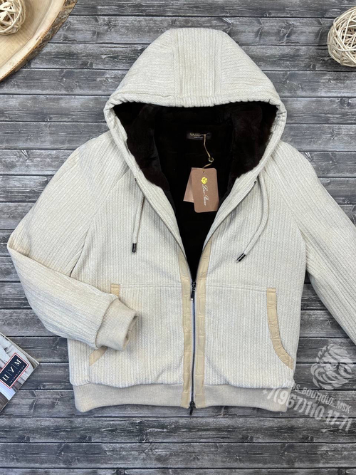 Куртка с мехом Loro Piana со вставками кожи крокодила