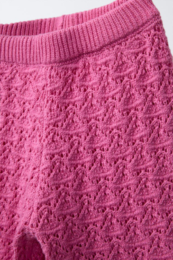 ZARA БРЮКИ ИЗ АЖУРНОГО ТРИКОТАЖА, ЦВЕТ ФУКСИИ