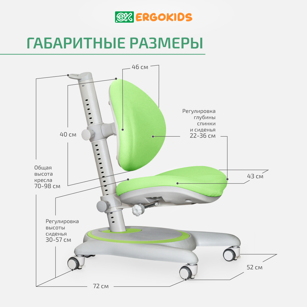 Стул для школьника Ergokids Ortoback