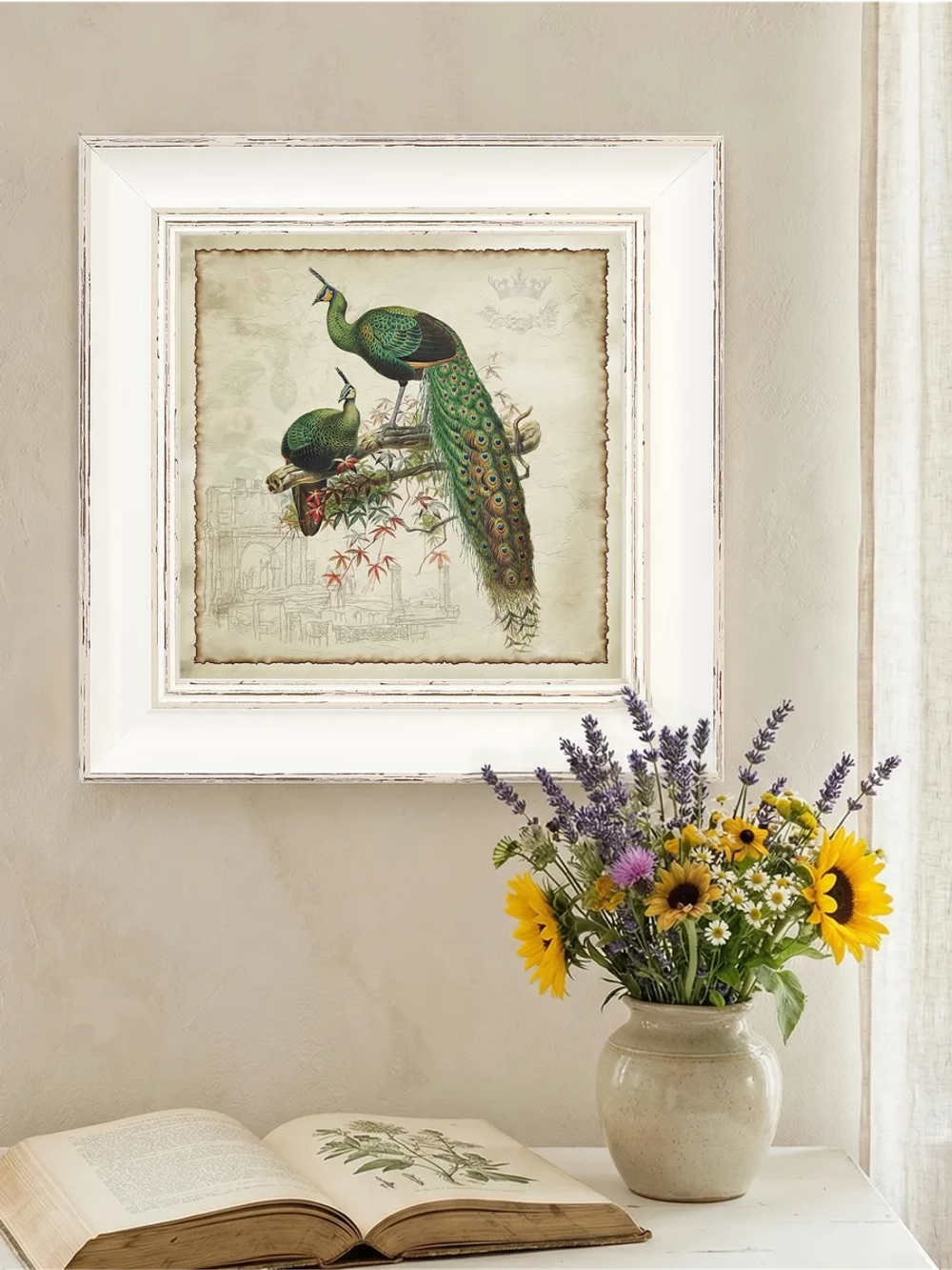 Картина на холсте в раме 27х27 см, настенный декор для дома