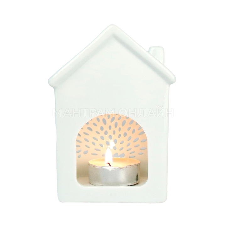 Аромалампа Домик Дерево с птичками и сердцем цвет белый 12,5 см