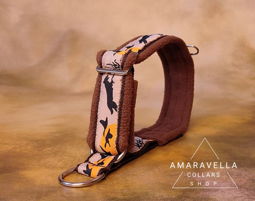 DOG Ошейник для собак, "Озёра Карелии" полуудавка "Мартингейл" ручной работы