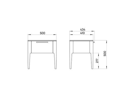 Тумба прикроватная Type oak 1 ящик (черный)