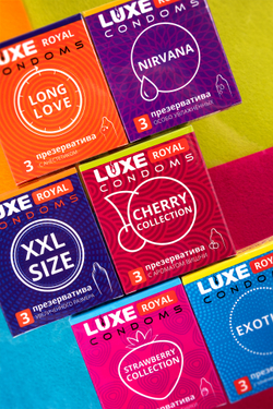 Презервативы Luxe, royal, cherry collection, 18 см, 5,2 см, 3 шт.