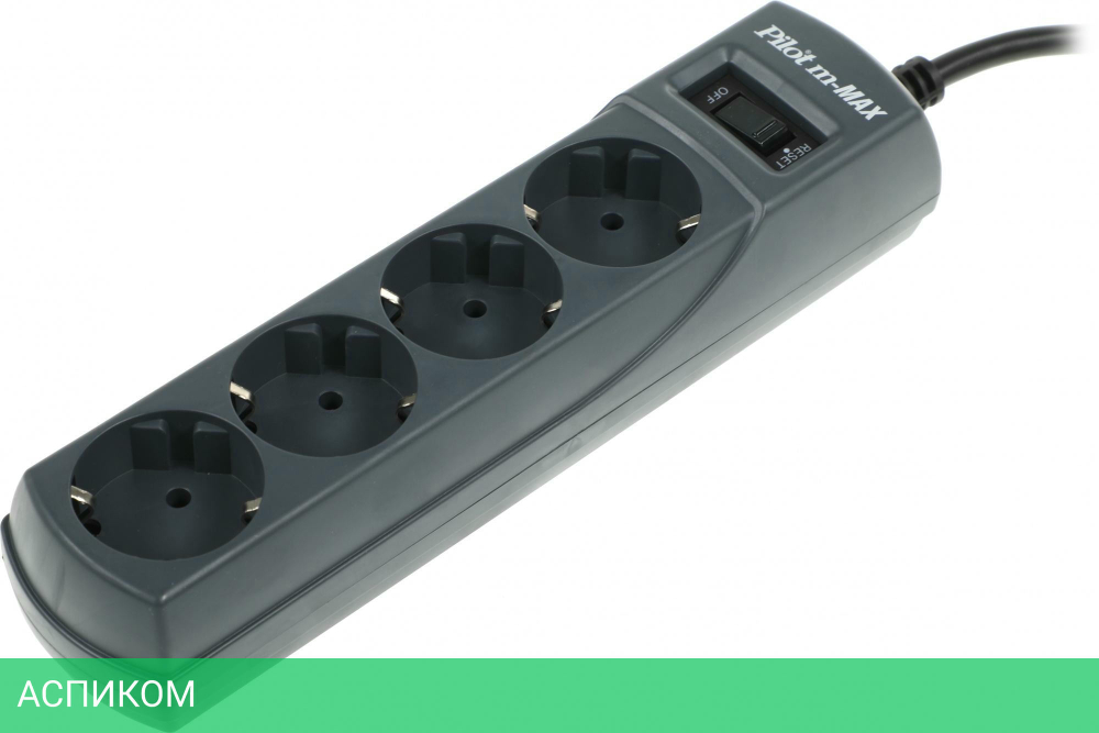 Сетевой фильтр ZIS Pilot m Max 4 euro outlets 3m Black