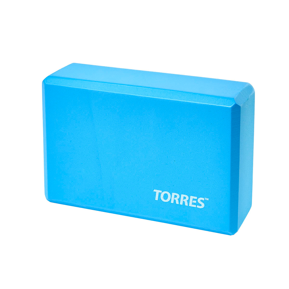 Блок для йоги TORRES YL8005 размер 8x15x23 см, ЭВА, голубой
