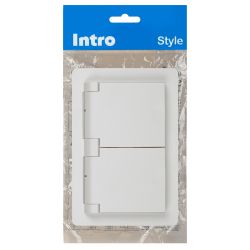 Розетка Intro Style 7-210-01 2х2P+E Schuko с крышкой штор., 16А-250В, СУ, IP44, белый