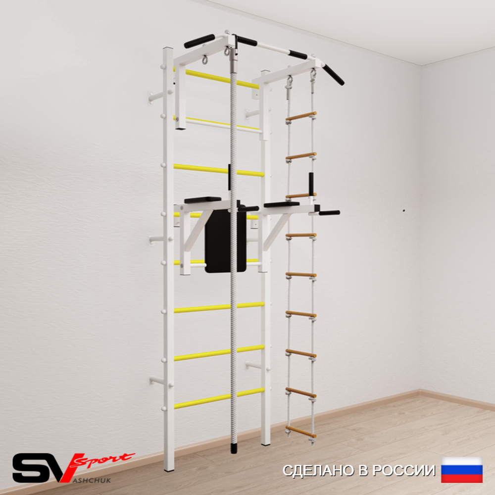 Шведская стенка Sv Sport усиленная 675 (Турник стандарт/Брусья/Канат/Лестница)