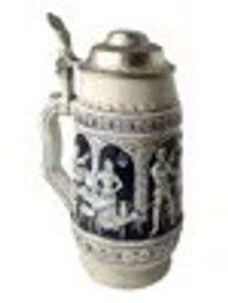 Кружка (кувшин) пивная (керамика с оловянной крышкой)