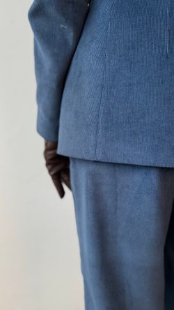 Брюки вельветовые голубые