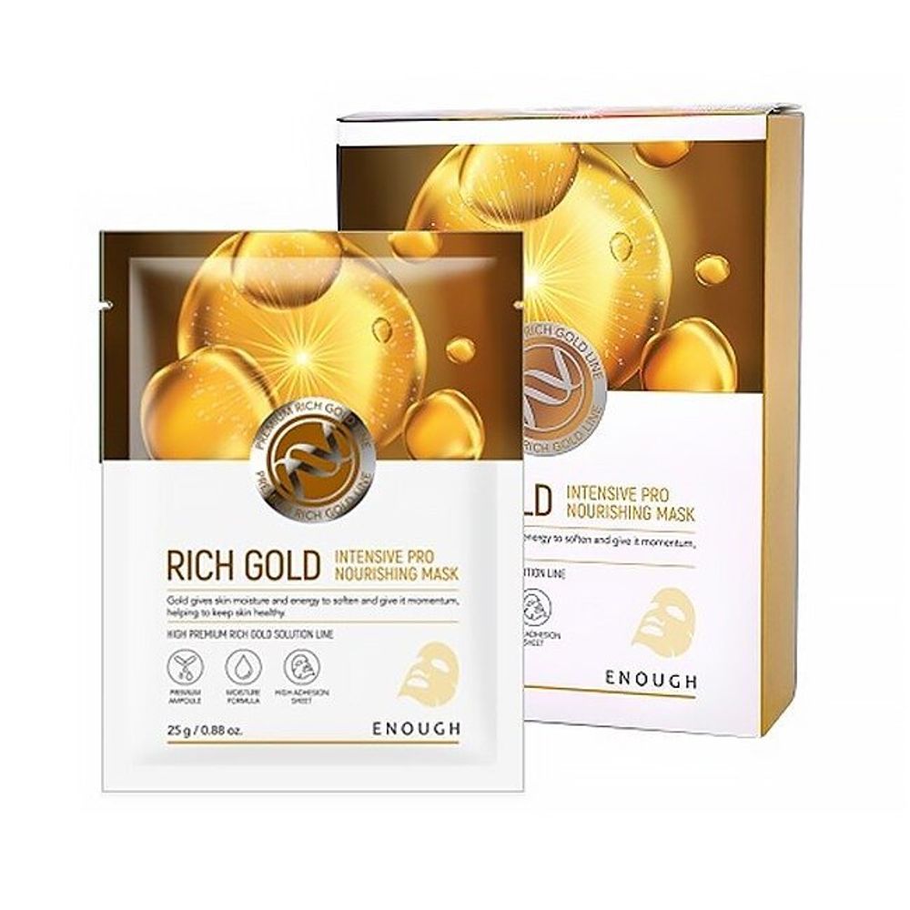 Маска тканевая для лица Enough Premium Rich Gold Intensive Pro Nourishing Mask Золото 25 г