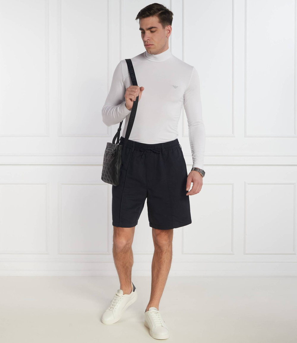 Льняное шорты Emporio Armani - темно-синий(3D1PH7 1K2WZ)