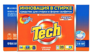 TECH Средство для стирки в листах fresh breeze 36 шт