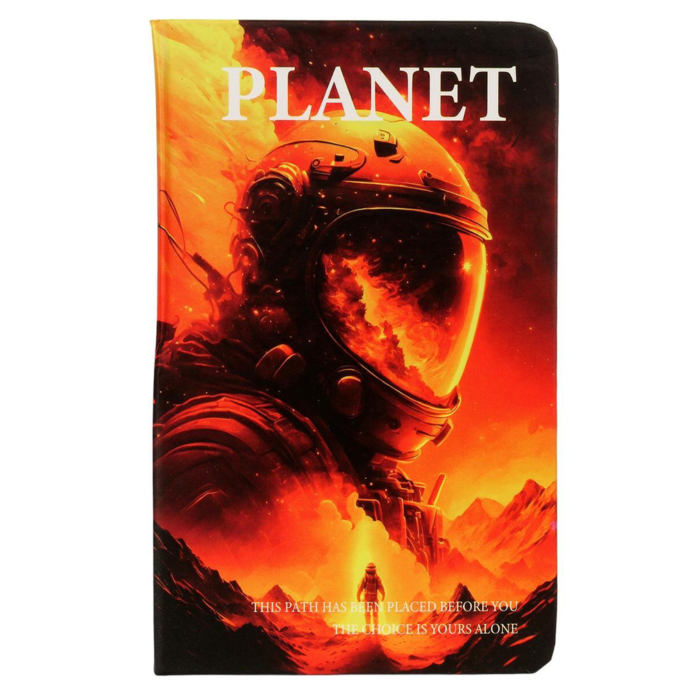 Записная книжка "Космос" А6 80 л, линия, на резинке твердый переплет,14*8,8см, 4 дизайна микс , С-30