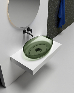 Раковина-чаша Abber Kristall 60 AT2801Vesuvian Оливковая