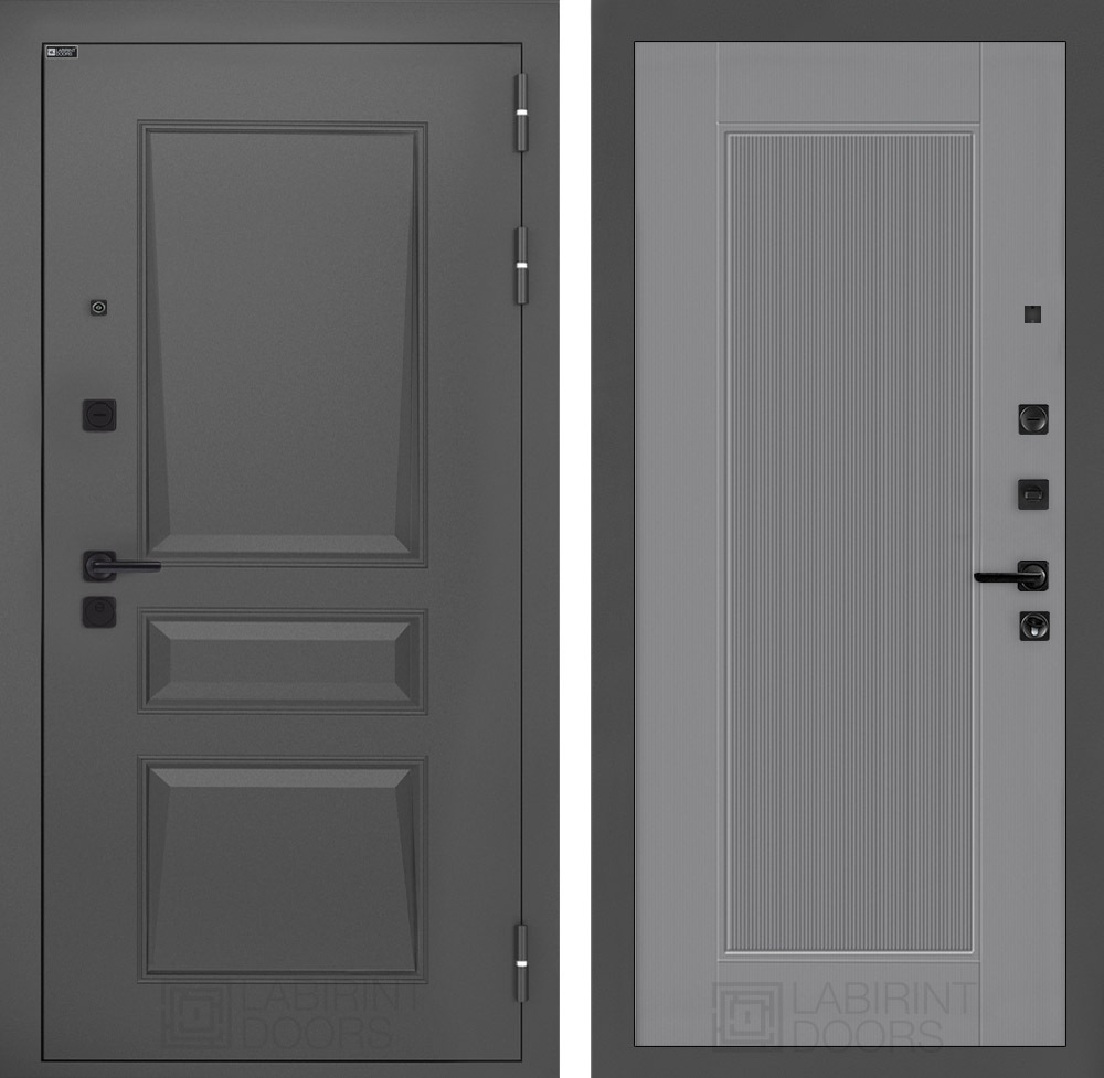 Дверь Входная Металлическая Лабиринт ОРЛЕАН 30 Серый софт рельеф