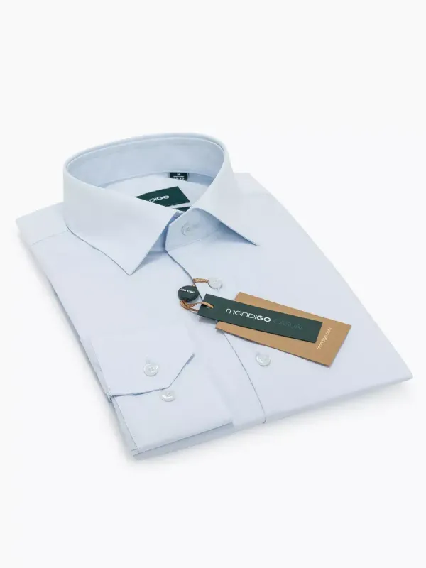 Рубашка на невысокий рост LOW SLIM FIT с длинным рукавом, светло-голубая