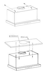 Вытяжка кухонная MACBI Perfa-60G-S/S (BLACK) черный, D150мм, 1200м3/ч, полновстраиваемая, мотор 230Ватт, стекло 60см, сенсорное управление + управление жестами, освещение светодиодное 5W