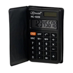 Калькулятор карманный Basir 8 Bit, двойное питание, в обложке-книжке, 9.5*6.5*1.5 см, чёрный