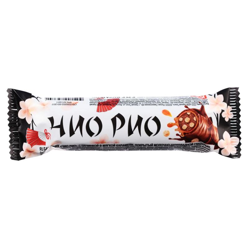 Батончик Яшкино Чио Рио с начинкой в мягкой карамели 30 гр/шт 24 шт/кор