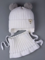 Шапка детская зимняя вязаная и снуд